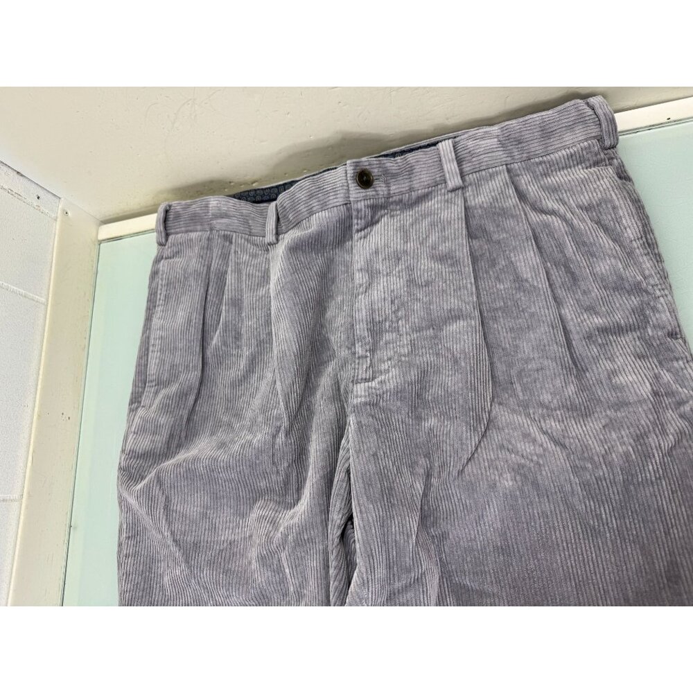 Brooks Brothers Corduroy Elliot Pants Mens 38X30 Cuffed Pleated Trouser Stretch - Picture 10 of 11